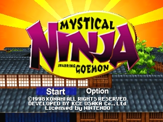 Mystical Ninja Starring Goemon title screen for Nintendo 64